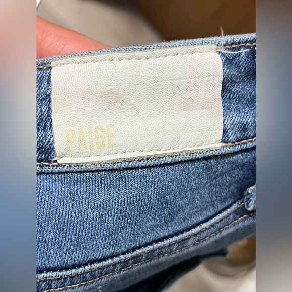 PAIGE Petite Cindy Crop Denim Straight Leg Jeans Medium Wash High Rise Classic - Picture 9 of 11